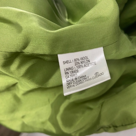 Antonio Melani Chartreuse Wool Blend Peacoat Women’s Size 8 - Picture 8 of 9